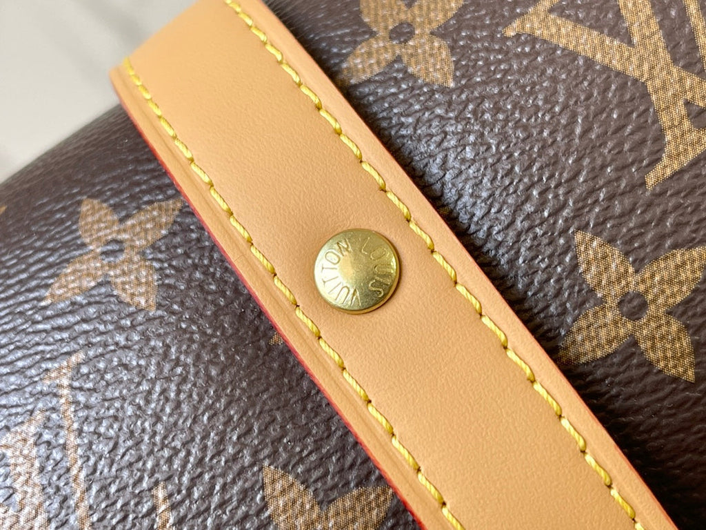 LOUIS VUITTON SAUMUR BB 35 IN BROWN MONOGRAM CANVAS AND LEATHER TRIM GOLD HARDWARE