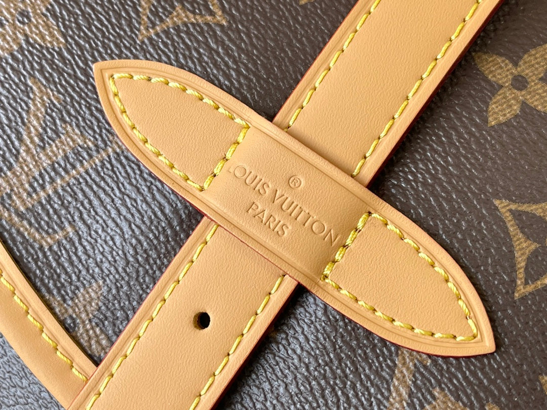 LOUIS VUITTON SAUMUR BB 35 IN BROWN MONOGRAM CANVAS AND LEATHER TRIM GOLD HARDWARE