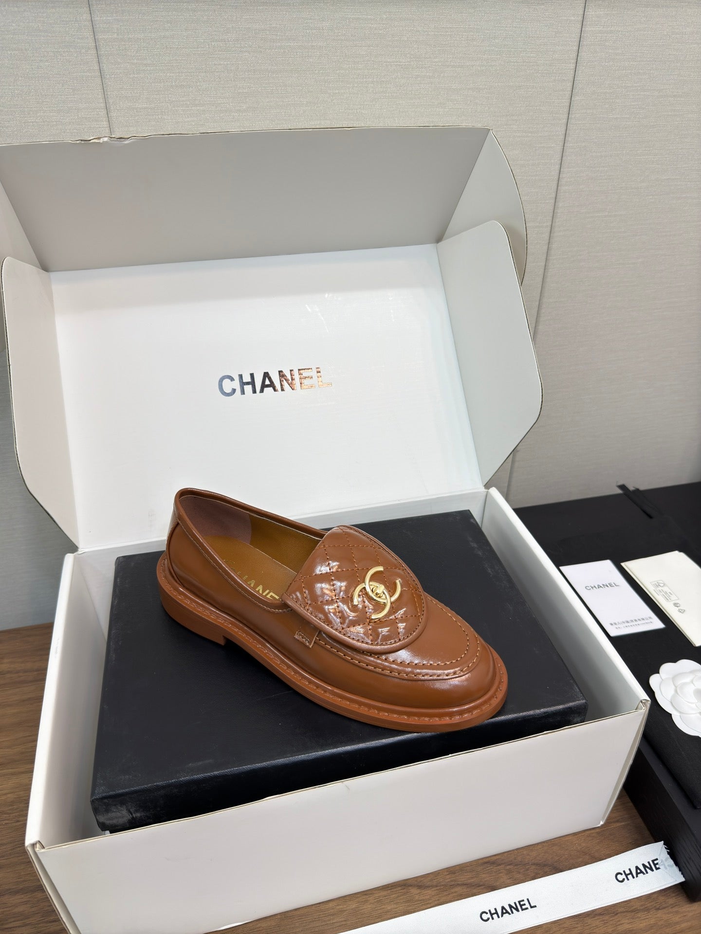CHANEL MOASIN 2.5 CM IN GINGERBREAD BROWN PREMIUM LAMBSKIN