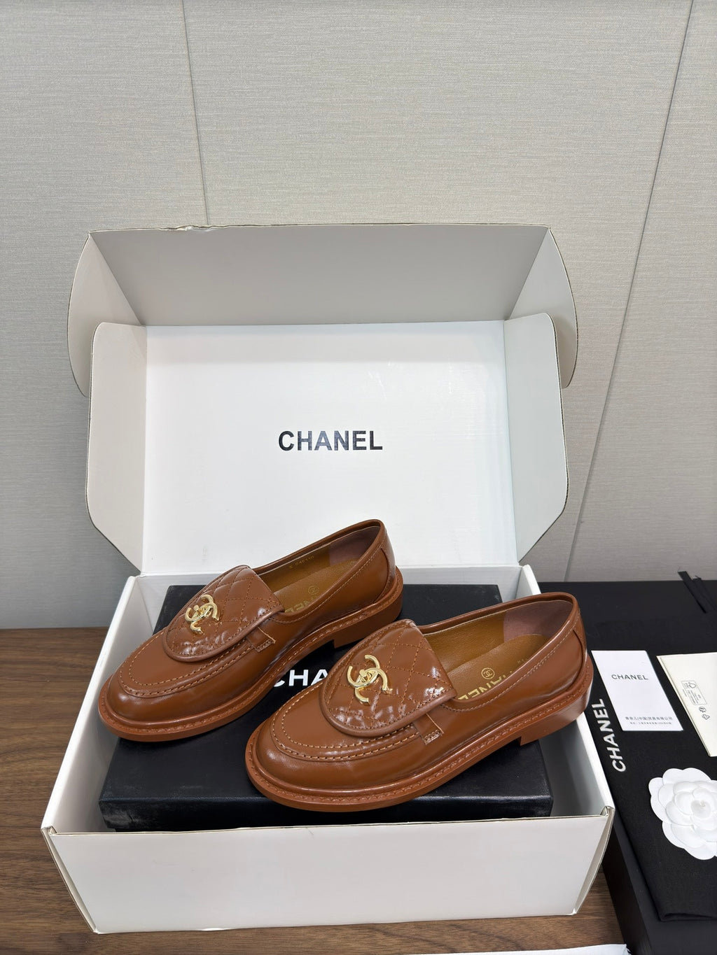CHANEL MOASIN 2.5 CM IN GINGERBREAD BROWN PREMIUM LAMBSKIN