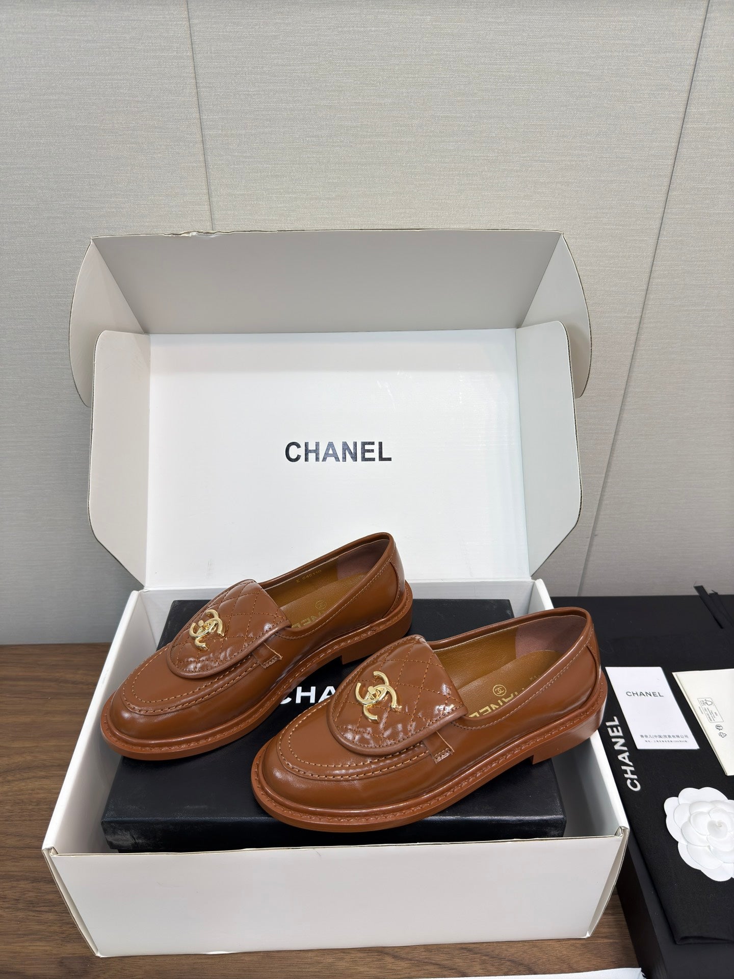 CHANEL MOASIN 2.5 CM IN GINGERBREAD BROWN PREMIUM LAMBSKIN