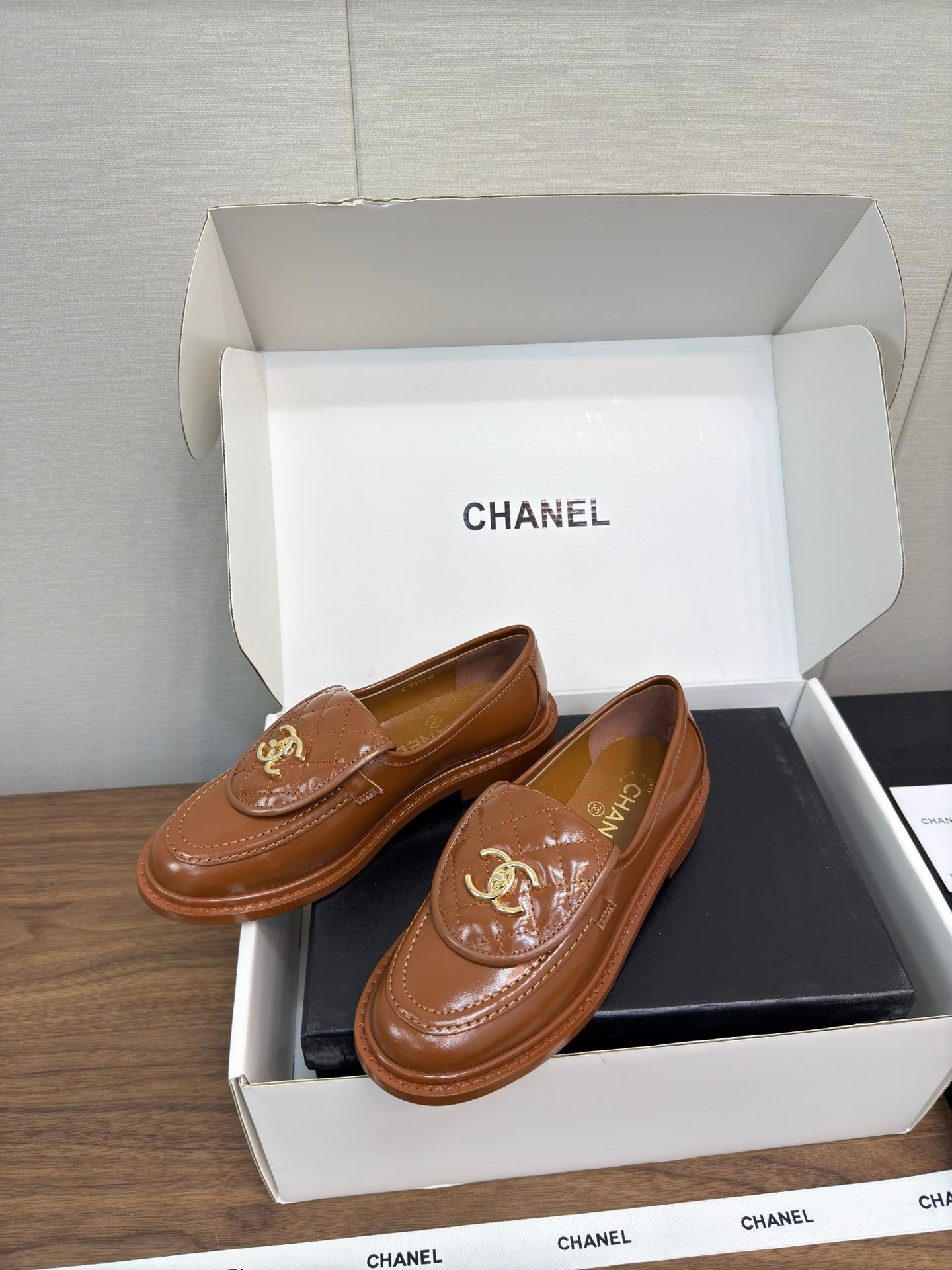 CHANEL MOASIN 2.5 CM IN GINGERBREAD BROWN PREMIUM LAMBSKIN