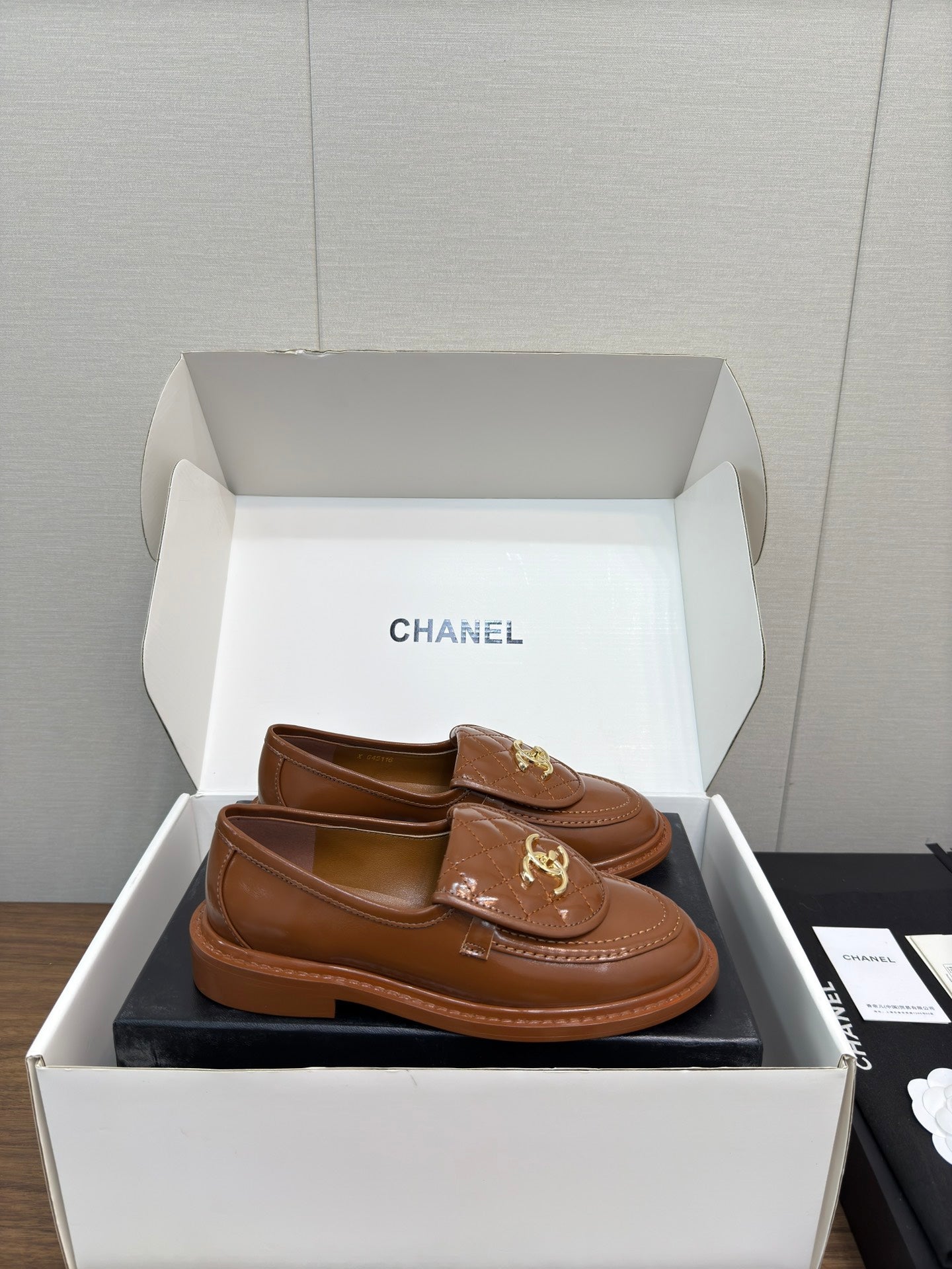 CHANEL MOASIN 2.5 CM IN GINGERBREAD BROWN PREMIUM LAMBSKIN