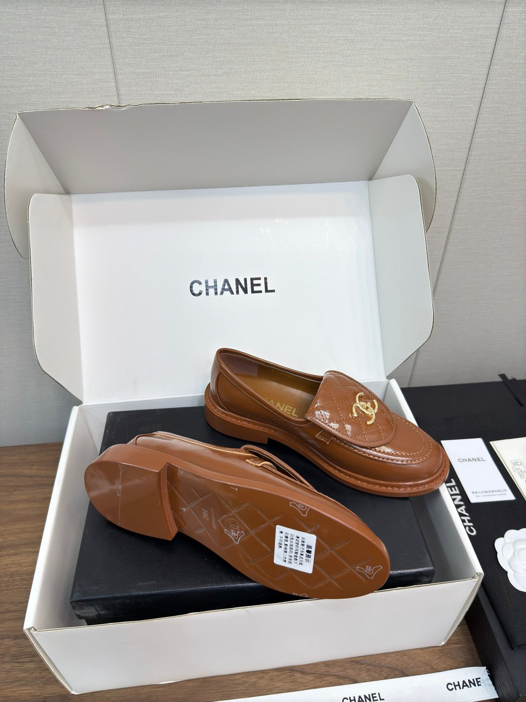 CHANEL MOASIN 2.5 CM IN GINGERBREAD BROWN PREMIUM LAMBSKIN
