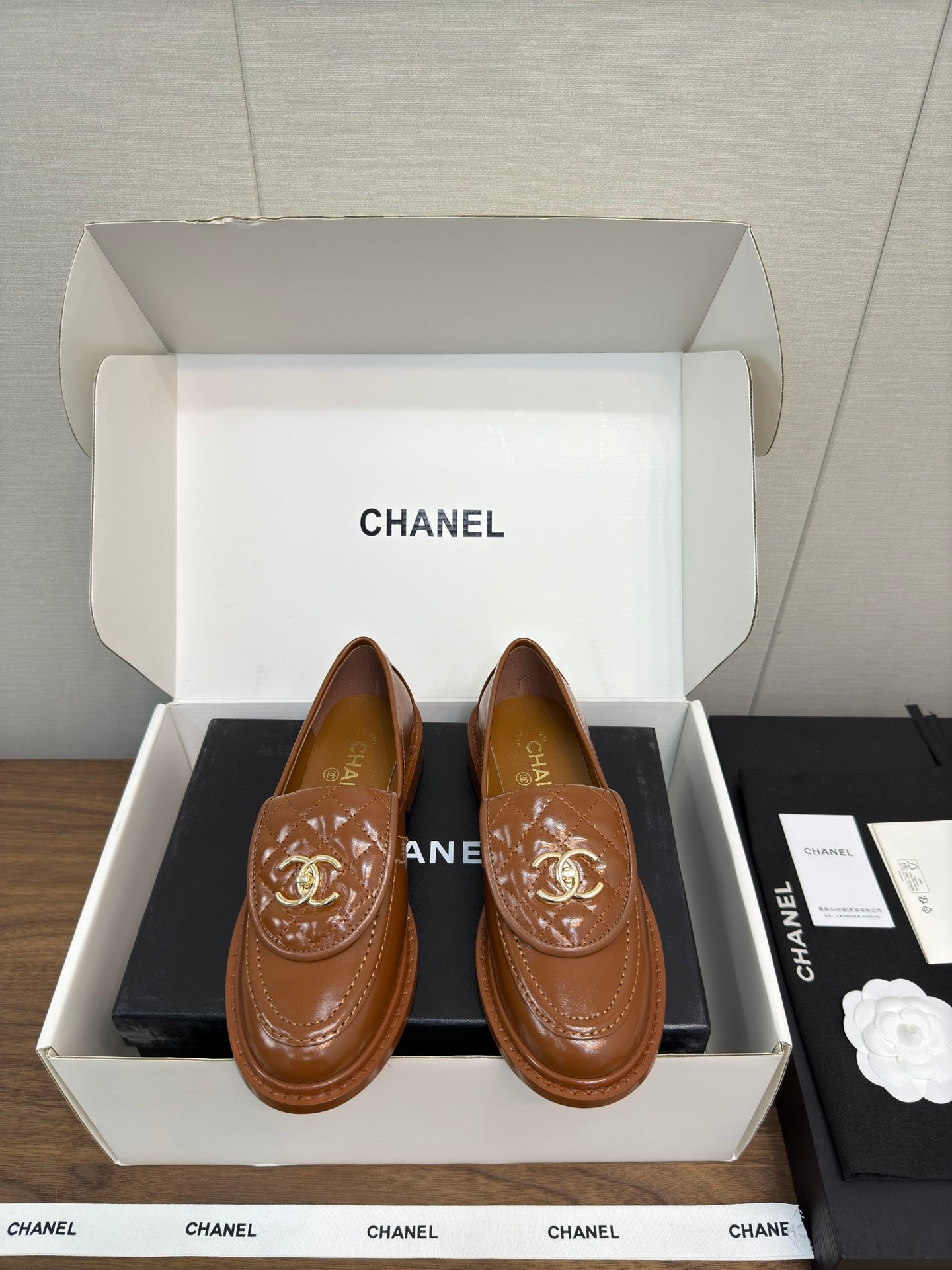 CHANEL MOASIN 2.5 CM IN GINGERBREAD BROWN PREMIUM LAMBSKIN