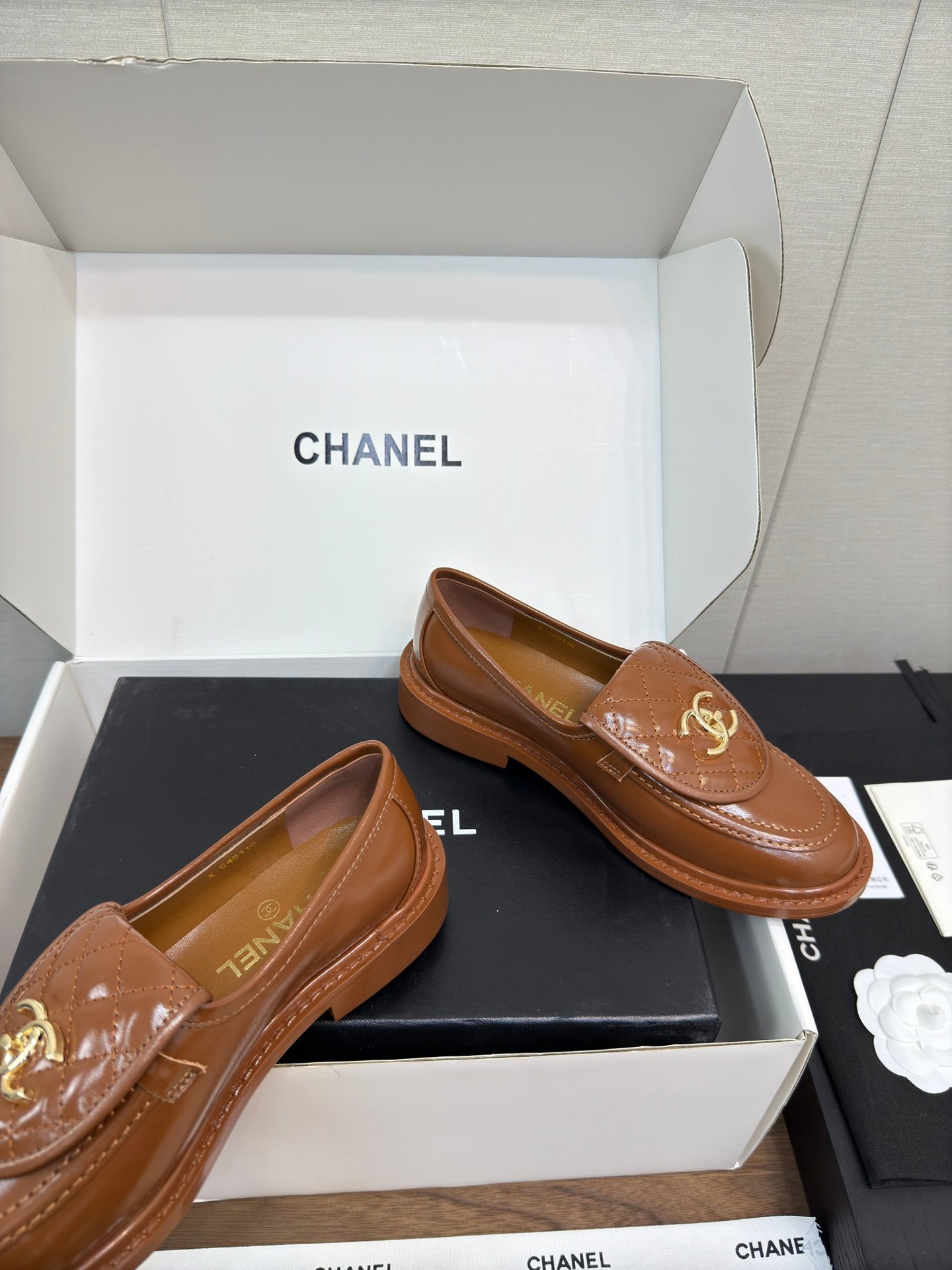 CHANEL MOASIN 2.5 CM IN GINGERBREAD BROWN PREMIUM LAMBSKIN