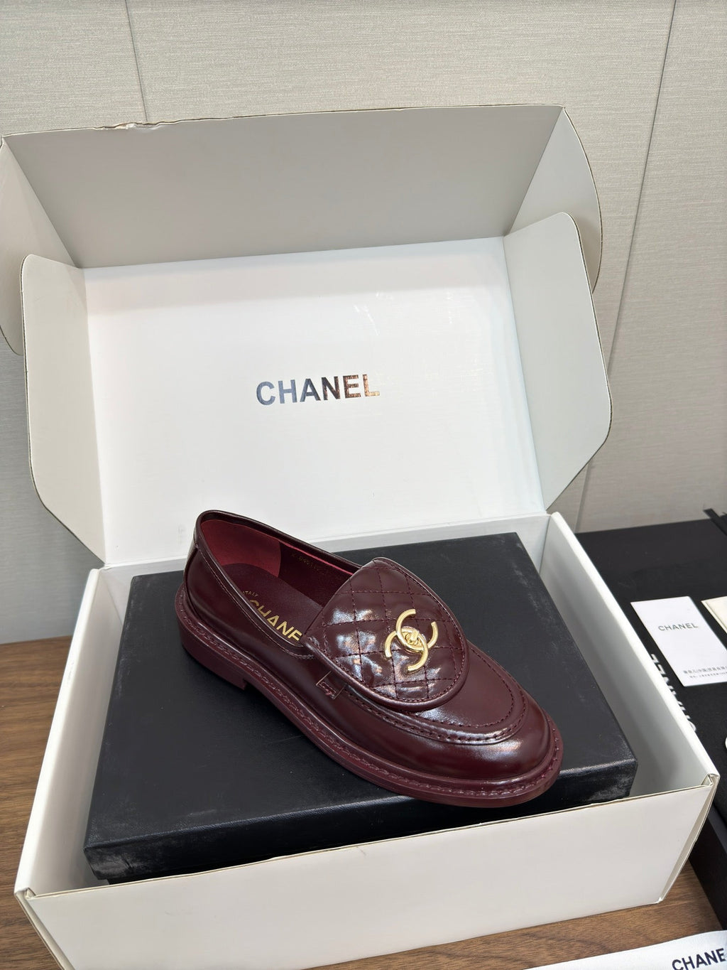 CHANEL MOASIN 2.5 CM IN MAHOGANY RED PREMIUM LAMBSKIN