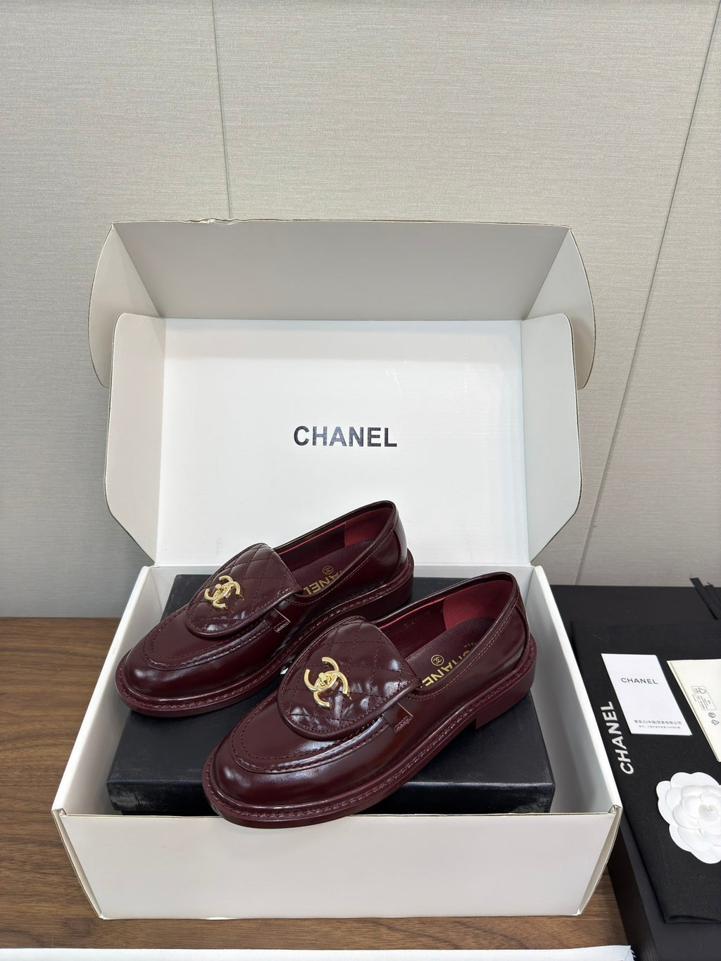 CHANEL MOASIN 2.5 CM IN MAHOGANY RED PREMIUM LAMBSKIN