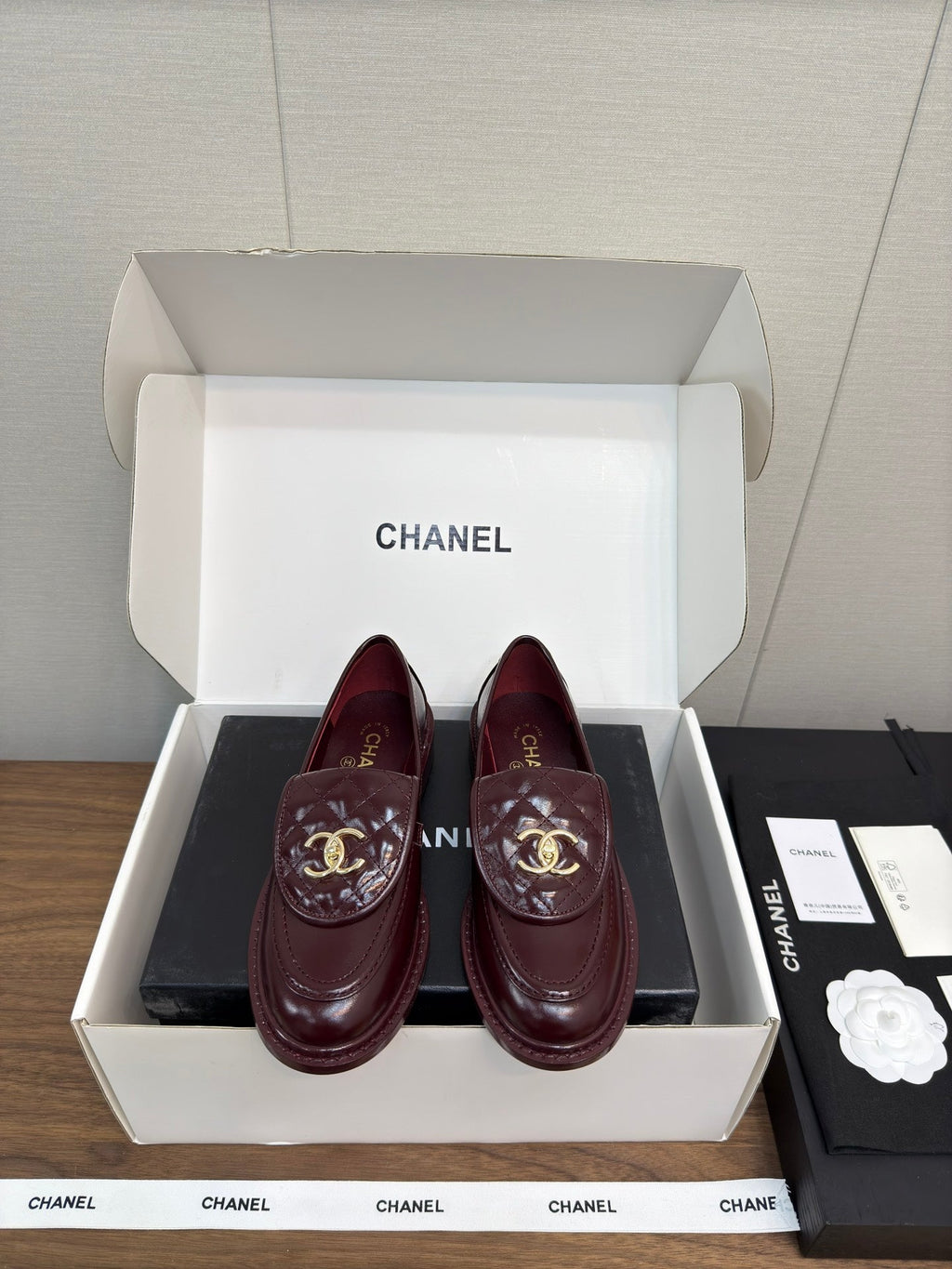 CHANEL MOASIN 2.5 CM IN MAHOGANY RED PREMIUM LAMBSKIN