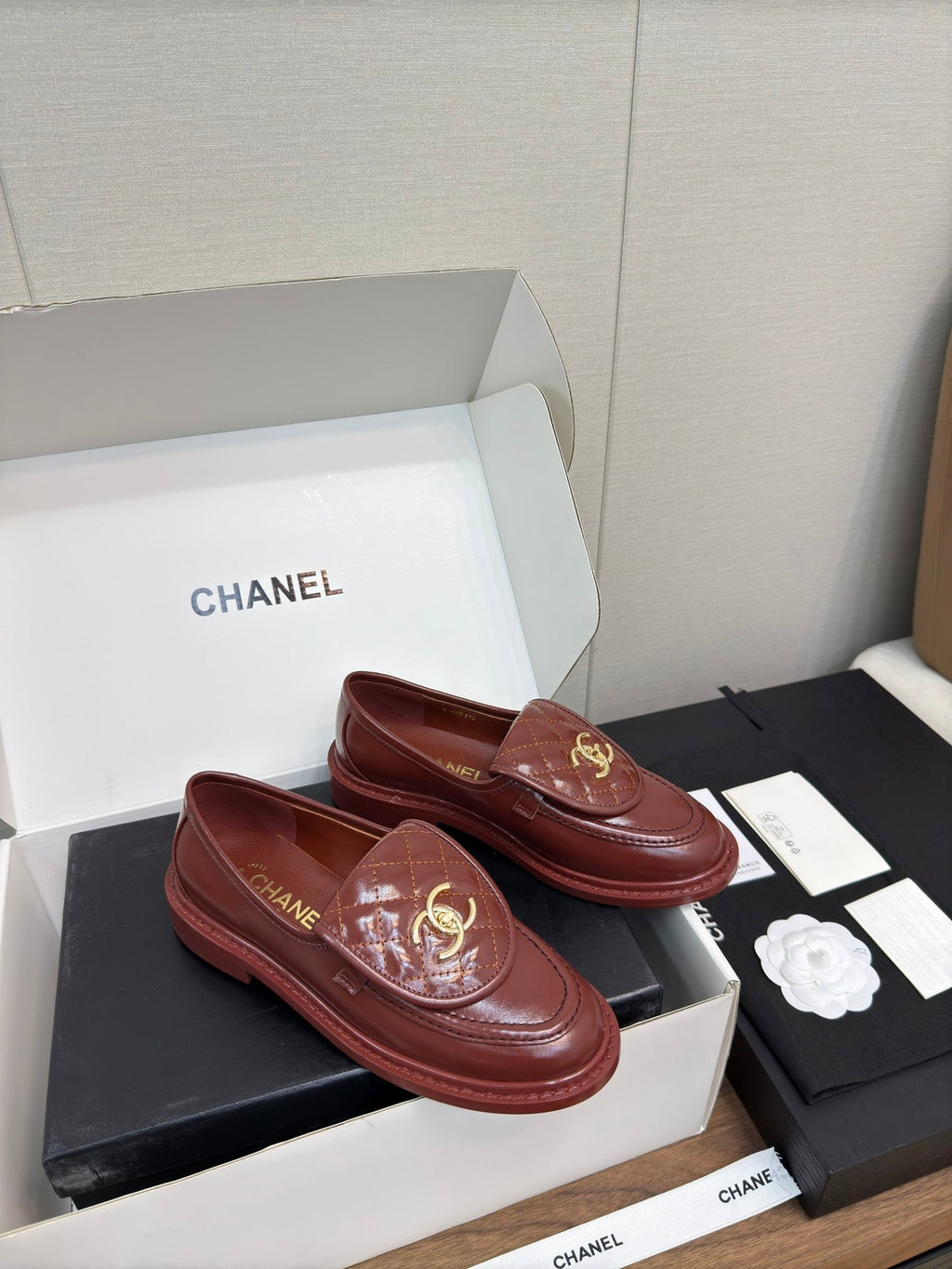 CHANEL MOASIN 2.5 CM IN JAM RED PREMIUM LAMBSKIN