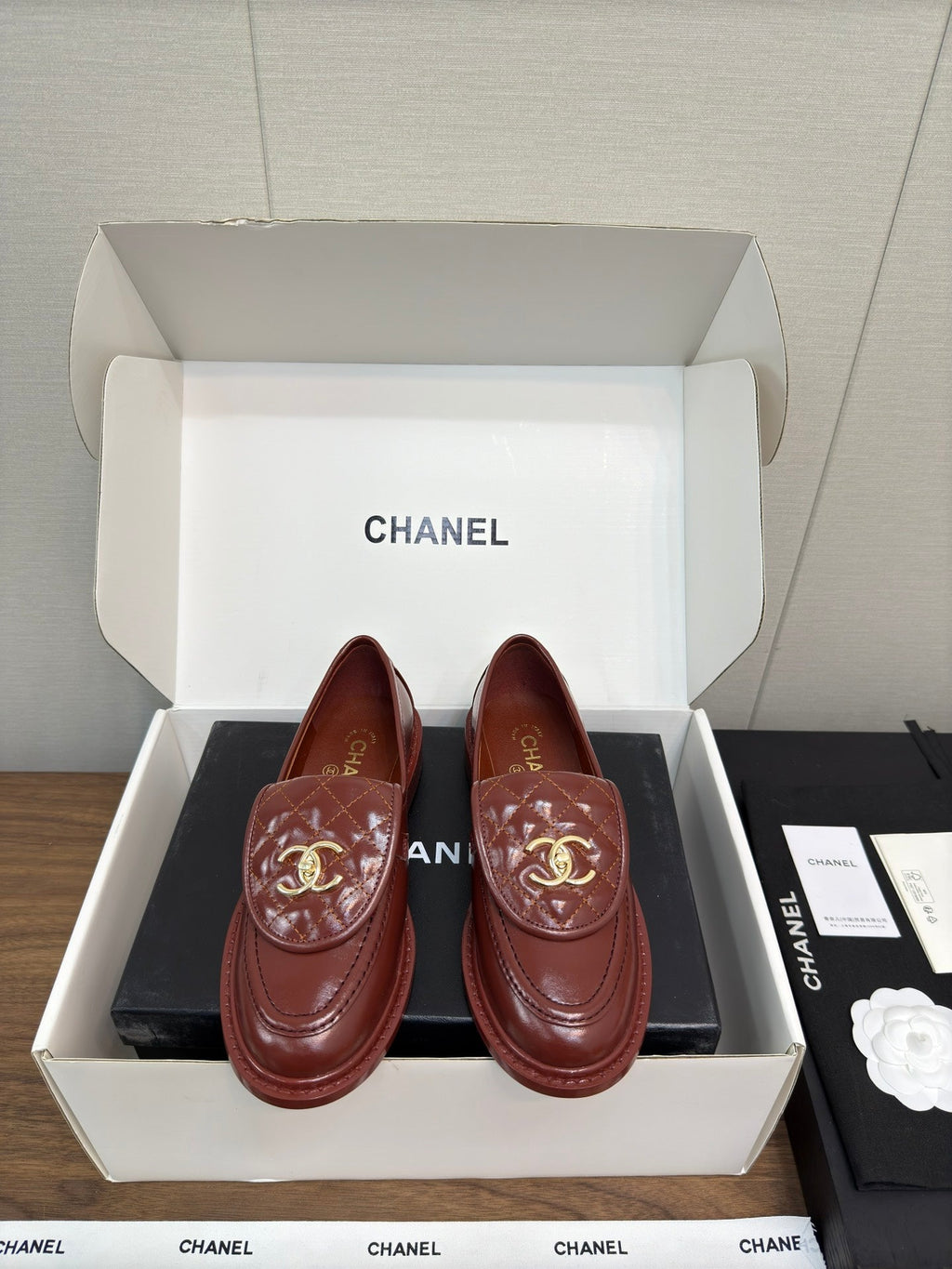 CHANEL MOASIN 2.5 CM IN JAM RED PREMIUM LAMBSKIN