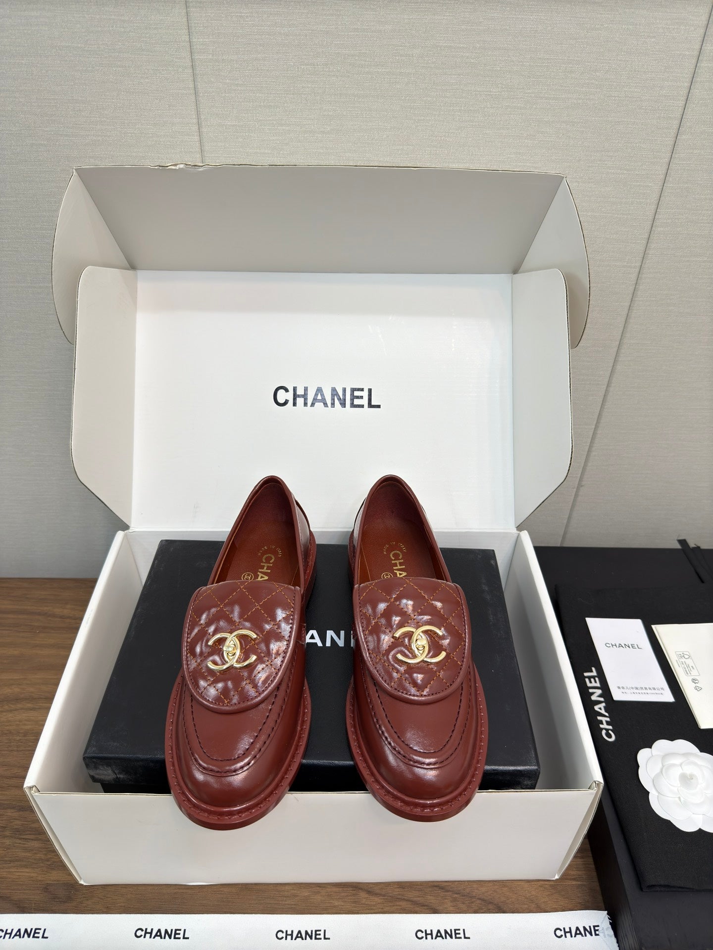 CHANEL MOASIN 2.5 CM IN JAM RED PREMIUM LAMBSKIN