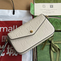GUCCI SUPER MINI SHOULDER BAG 21 IN WHITE EMBOSSED CALFSKIN