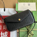 GUCCI SUPER MINI SHOULDER BAG 21 IN BLACK EMBOSSED CALFSKIN