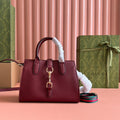 GUCCI SMALL JACKIE TOTE 24 IN BURGUNDY LAMBSKIN