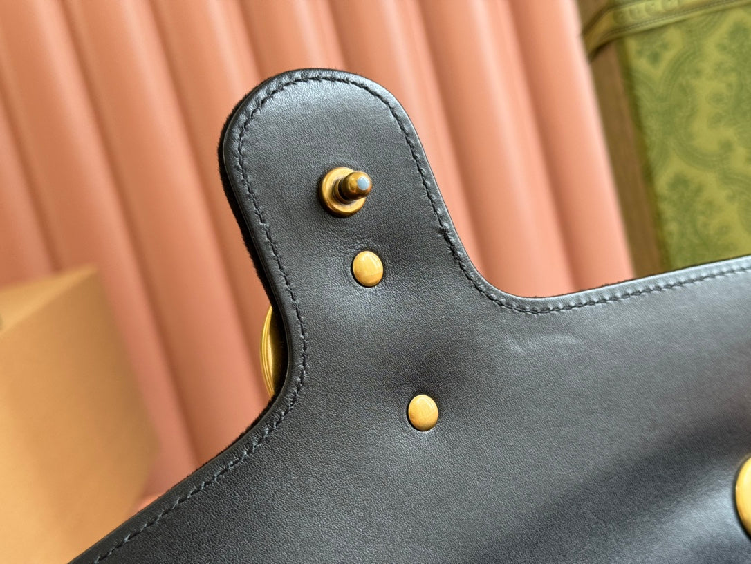 GUCCI 26S  MARMONT MATELASSE 26 IN BLACK VELVET