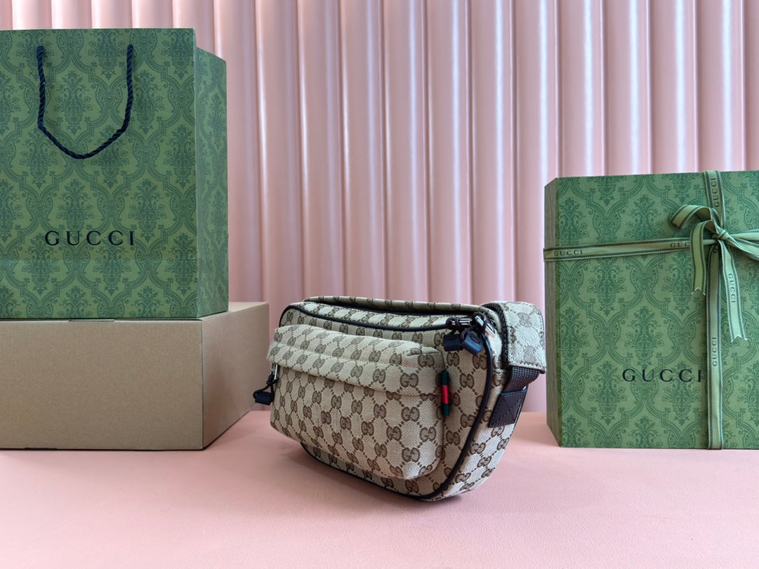 GUCCI BELT BAG 34 IN BEIGE MONOGRAM CANVAS