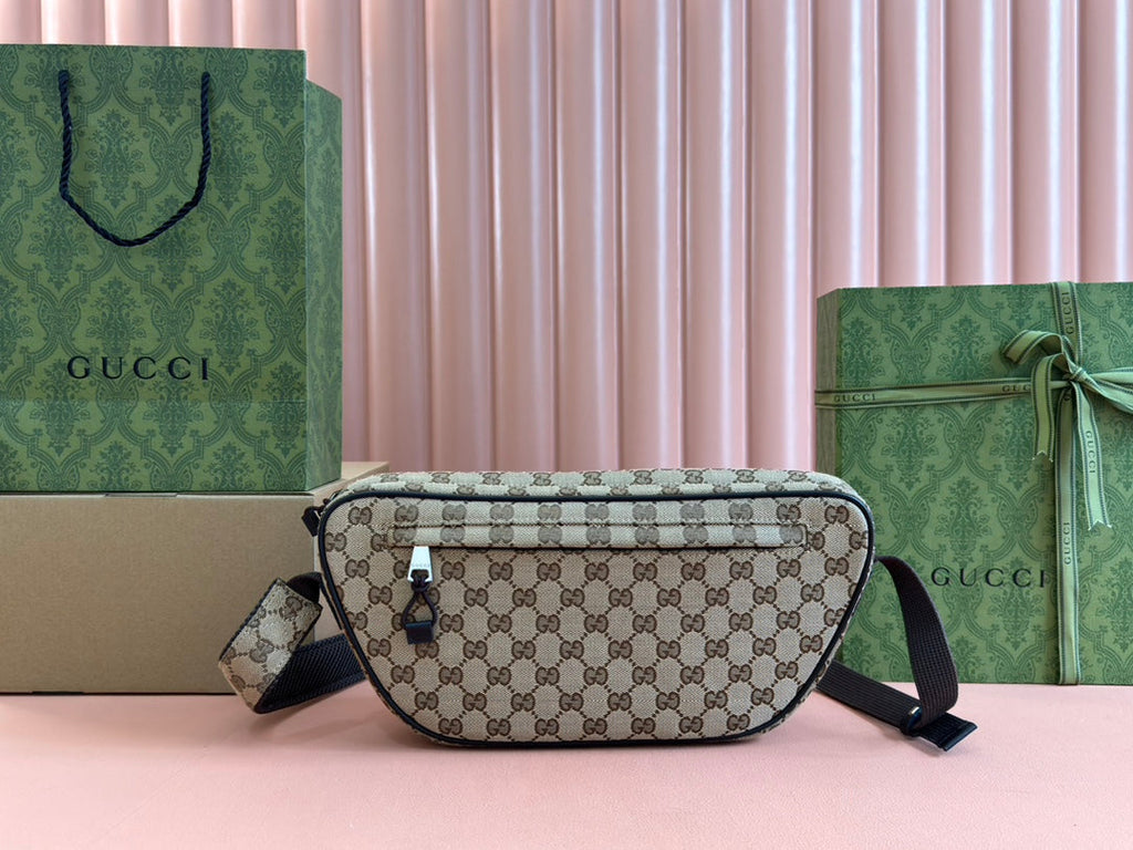 GUCCI BELT BAG 34 IN BEIGE MONOGRAM CANVAS