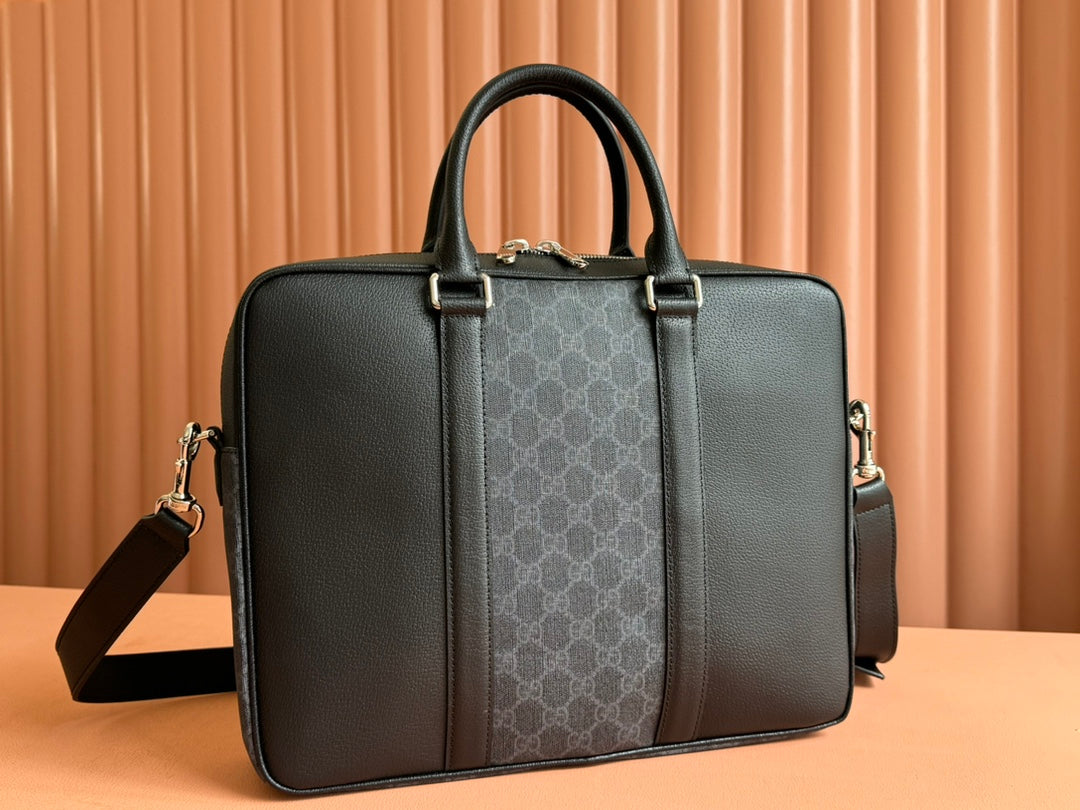 GUCCI JUMBO MEDIUM BRIEFCASE 36.5 IN EXTRA DARK GREEN  CALFSKIN