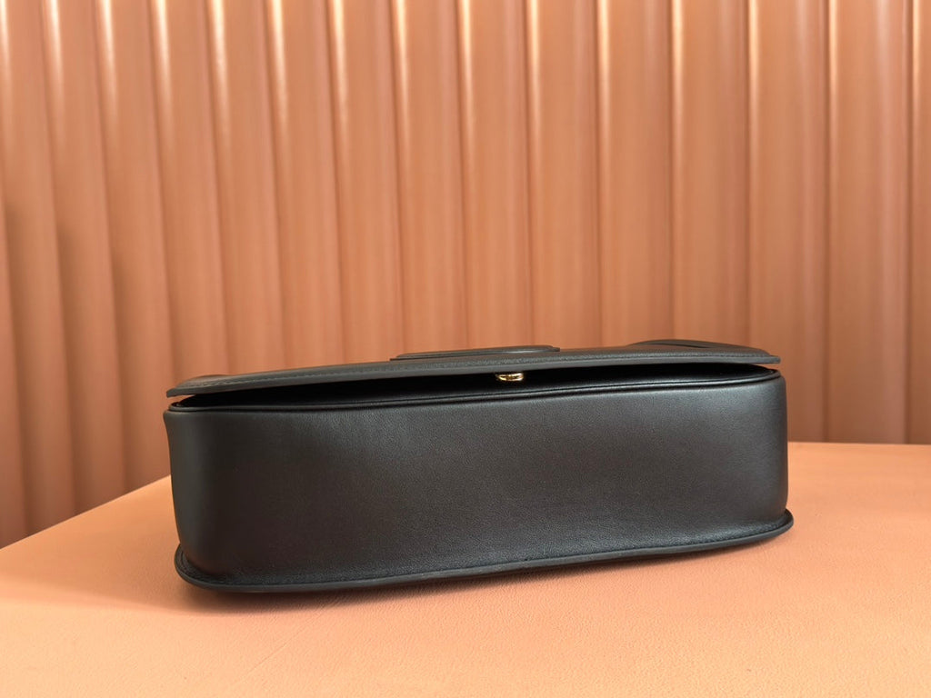 GUCCI BLONDIE LARGE TOP HANDLE BAG 32 IN BLACK CALFSKIN