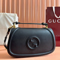 GUCCI BLONDIE LARGE TOP HANDLE BAG 32 IN BLACK CALFSKIN