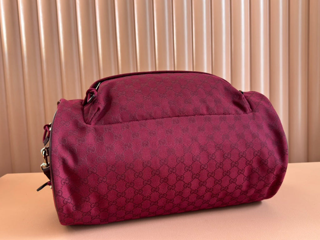GUCCI SMALL DUFFLE BAG 42 IN ROSSO ANCORA RED  CANVAS