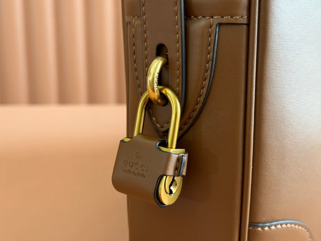GUCCI MEDIUM BRIEFCASE 40 IN BROWN CALFSKIN