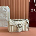 GUCCI MARMONT SMALL SHOULDER BAG 26 IN OFF WHITE LAMBSKIN