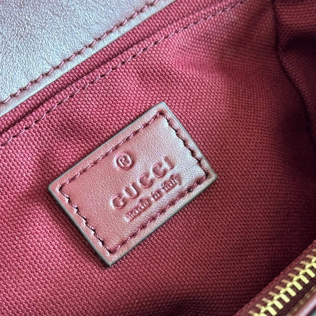 GUCCI GO SMALL SHOULDER BAG 21.5 IN ROSSO ANCORA RED  CANVAS
