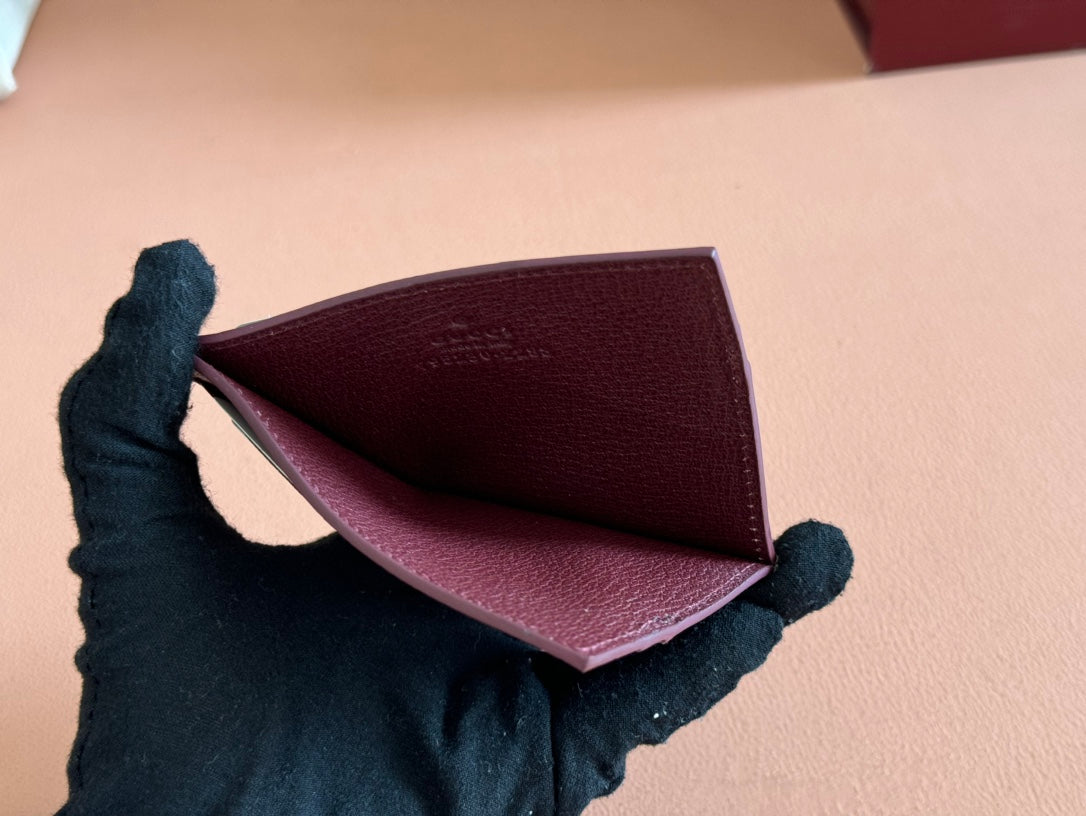 GUCCI CARD CASE 10 IN BEIGE AND RED  CALFSKIN