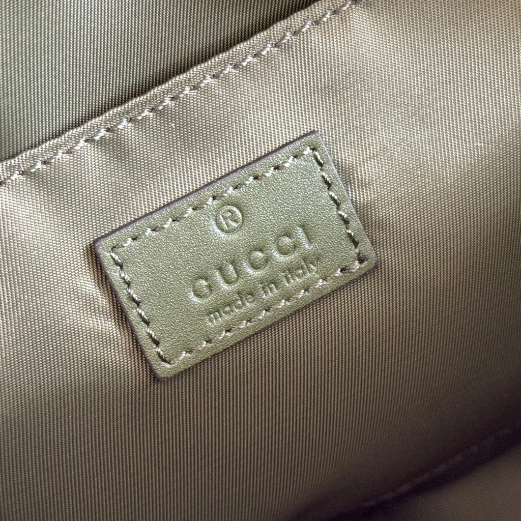 GUCCI SMALL CROSSBODY BAG 23.5 IN FOREST GREEN  CANVAS