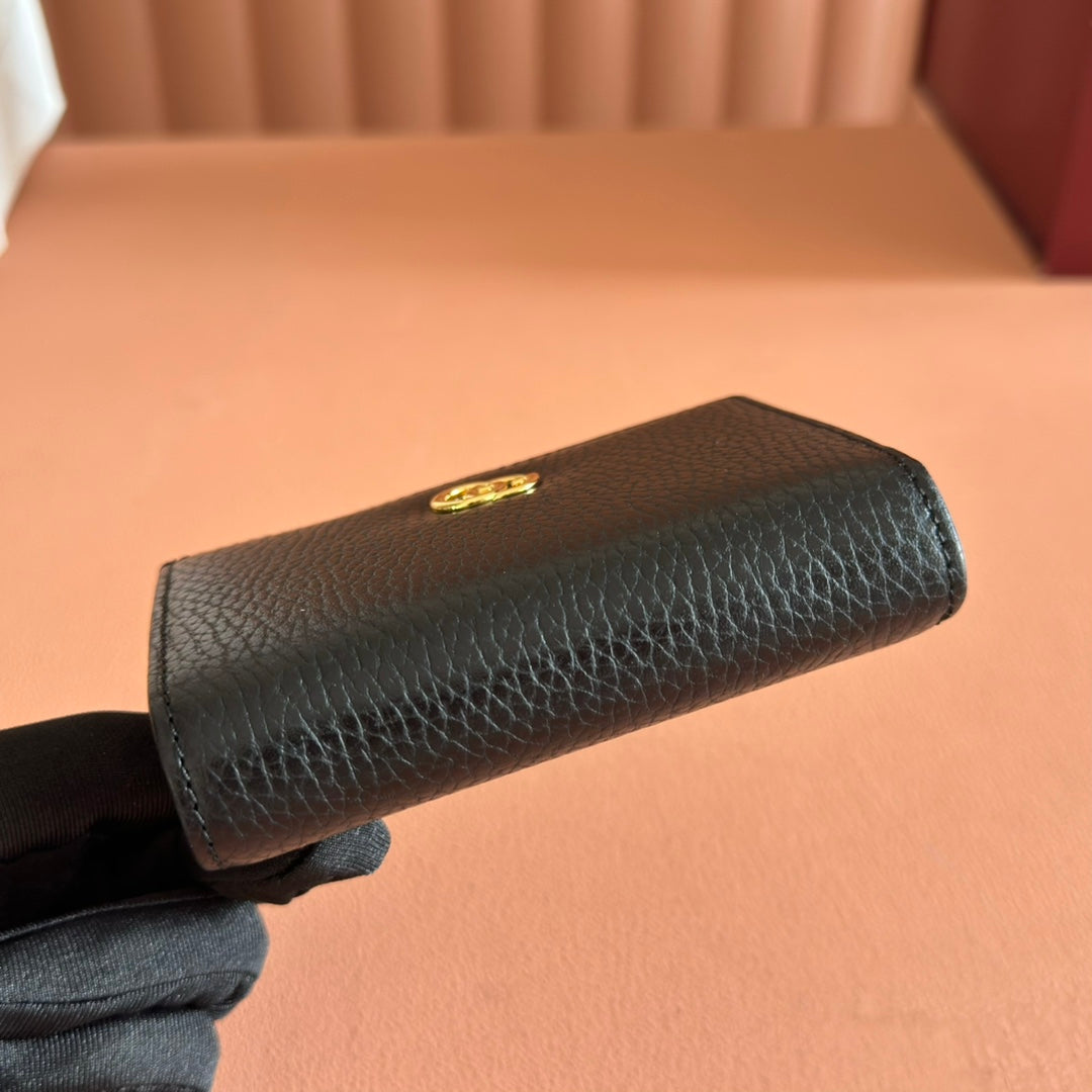 GUCCI MARMONT SMALL WALLET 11 BLACK IN CALFSKIN