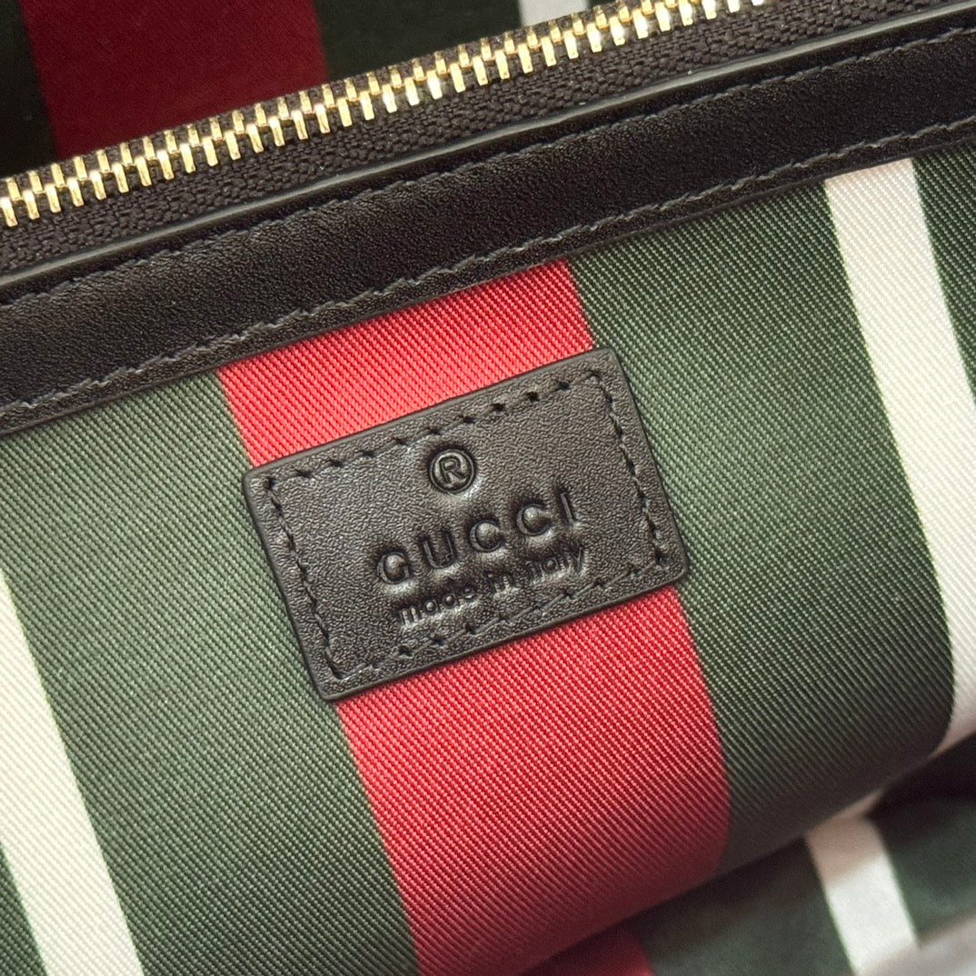 GUCCI 26S PADLOCK SHOULDER BAG 29 IN DARK BEIGE AND BLACK CALFSKIN