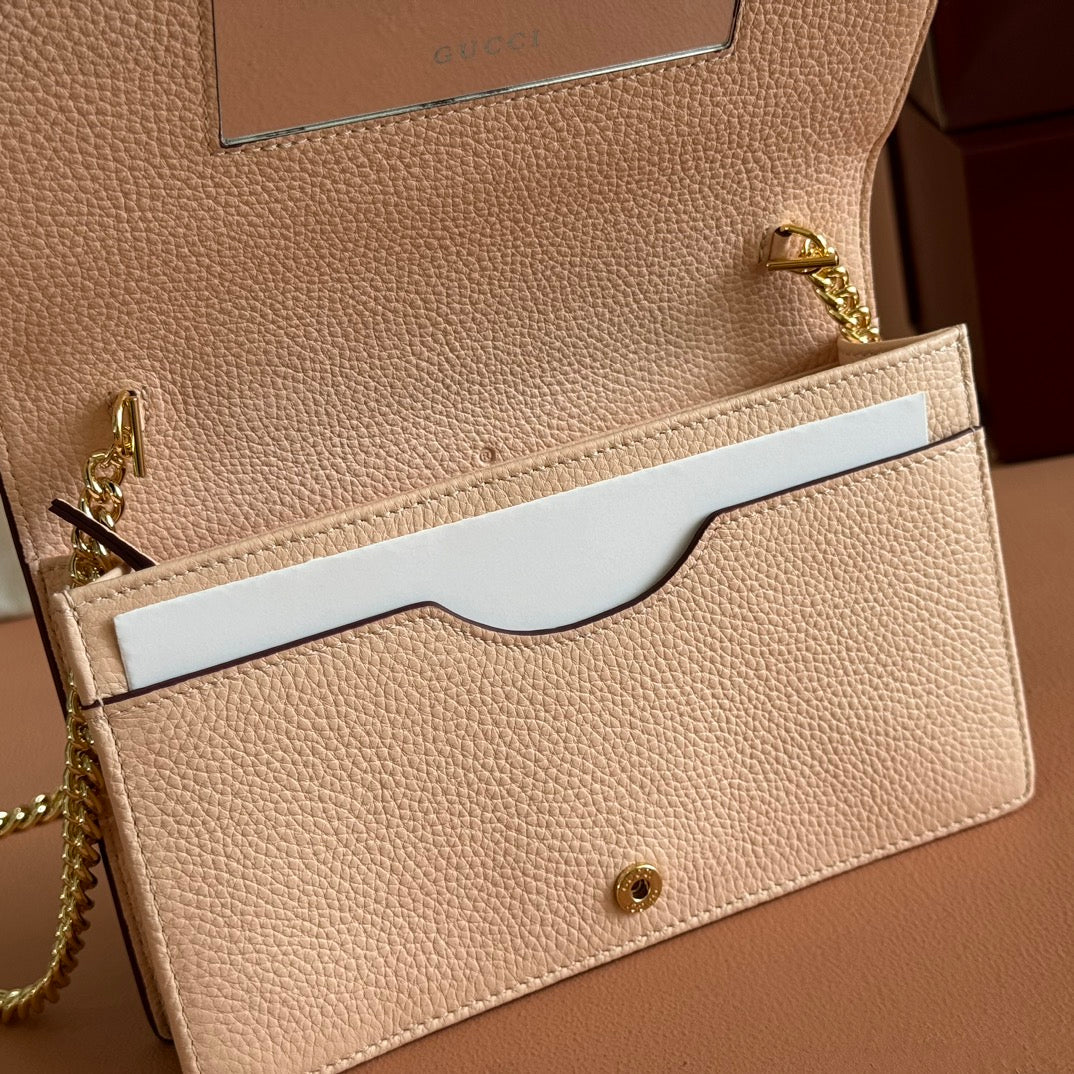 GUCCI MARMONT 20 MINI CHAIN BAG IN DARK RED CALFSKIN