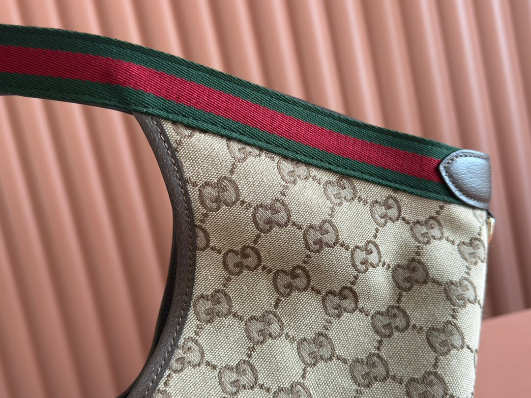 GUCCI GIGLIO LARGE TOTE BAG 60 IN BEIGE AND DARK BROWN  CANVAS