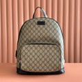 GUCCI EMBOSSED BACKPACK 40 IN BEIGE AND DARK BROWN CALFSKIN