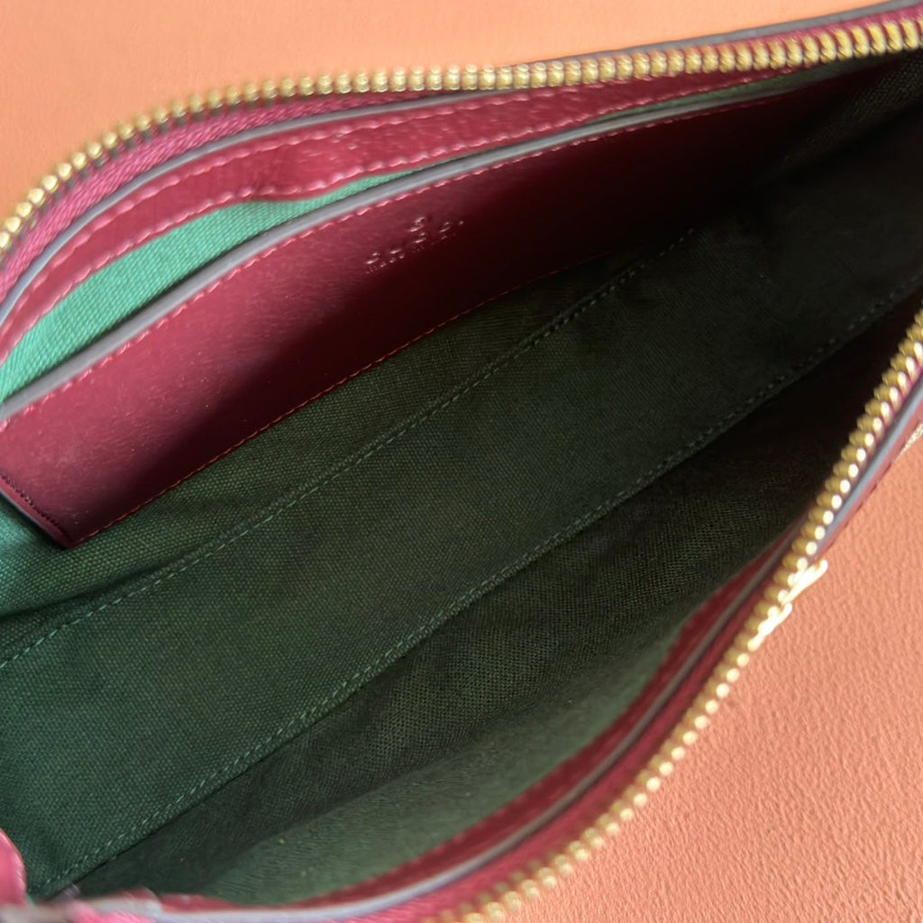 GUCCI OPHIDIA SMALL SHOULDER BAG 26 IN BROWN CANVAS REDDISH BROWN LEATHER TRIM
