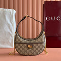 GUCCI SUPREME SHOULDER BAG 20 BROWN IN CANVAS LOGO GOLD HARDWARE
