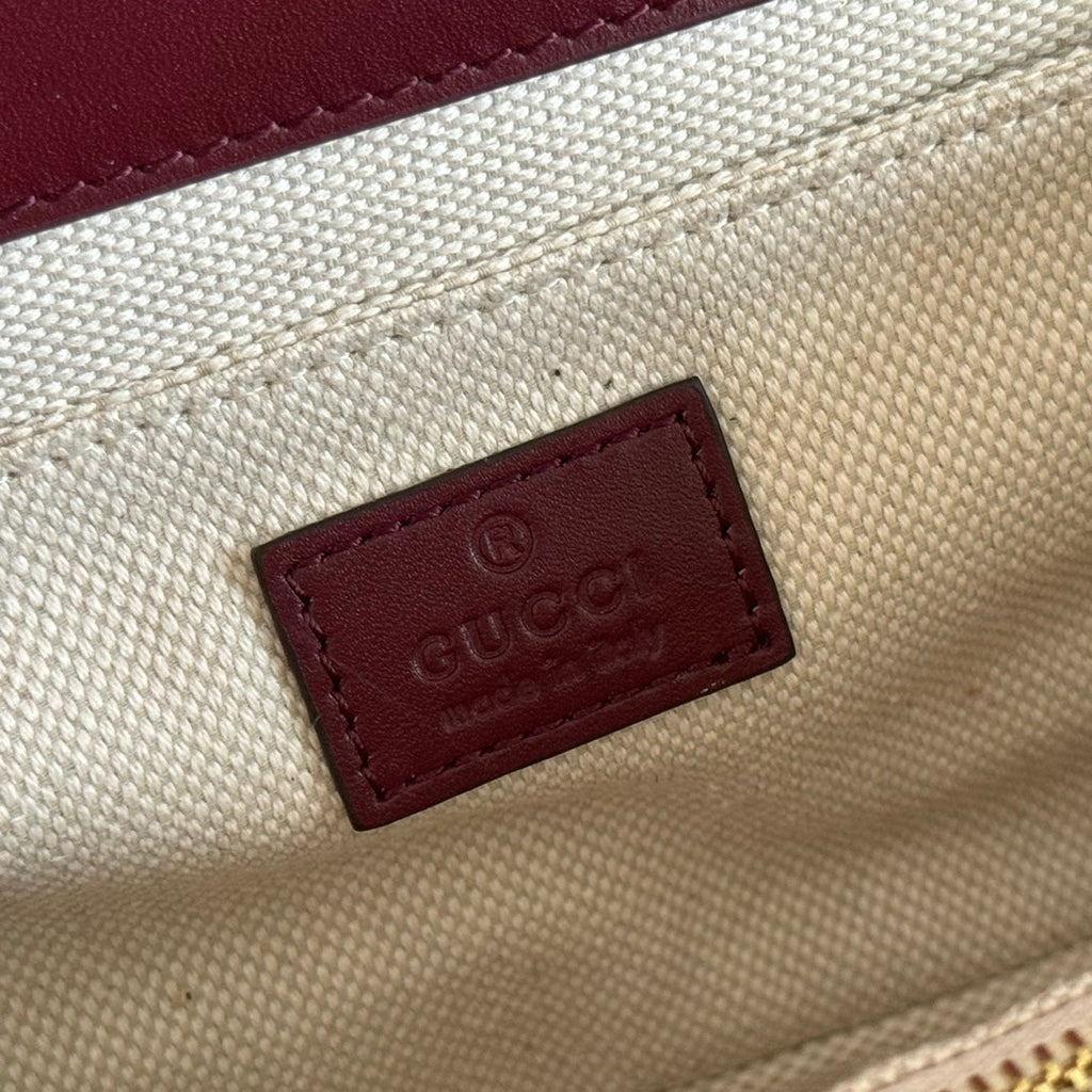 GUCCI 26S SHOULDER BAG 21 IN DARK RED CALFSKIN