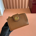 GUCCI 25S MARMONT WALLET 13 IN BROWN CALFSKIN GOLD HARDWARE