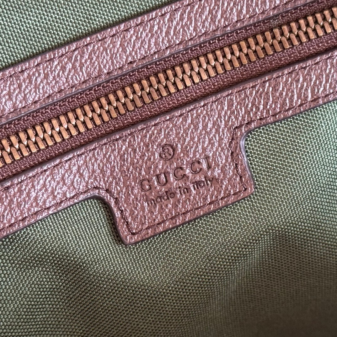 GUCCI 26S DUFFLE BAG 44 IN BEIGE AND DARK BROWN CANVAS