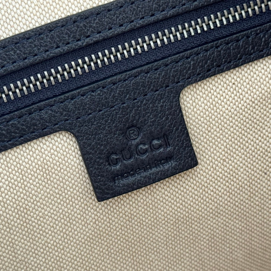 GUCCI 25S EPILOGUE BAG 30 IN BEIGE AND BLACK CALFSKIN