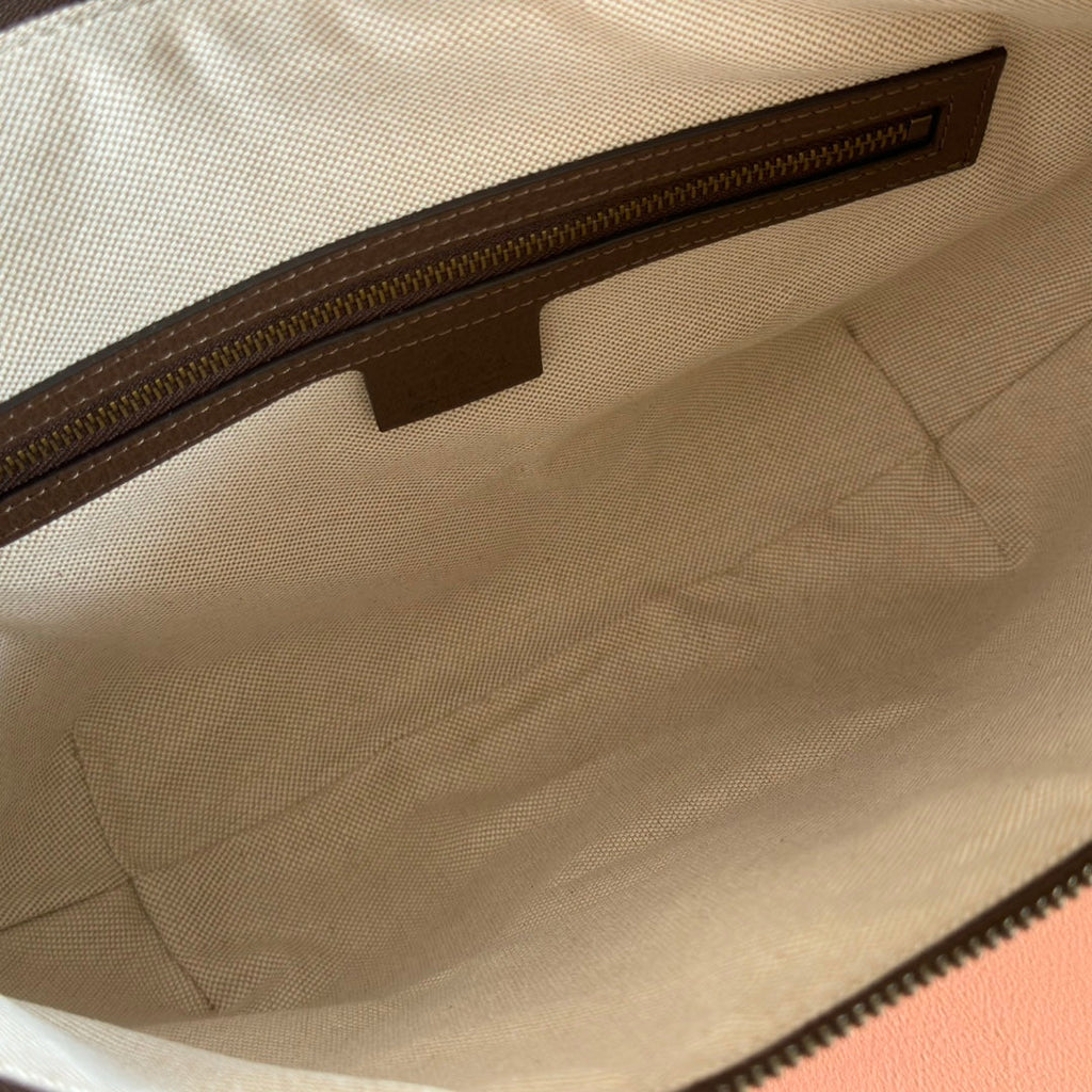 GUCCI 25S EPILOGUE BAG 30 IN BEIGE AND EBONY CALFSKIN