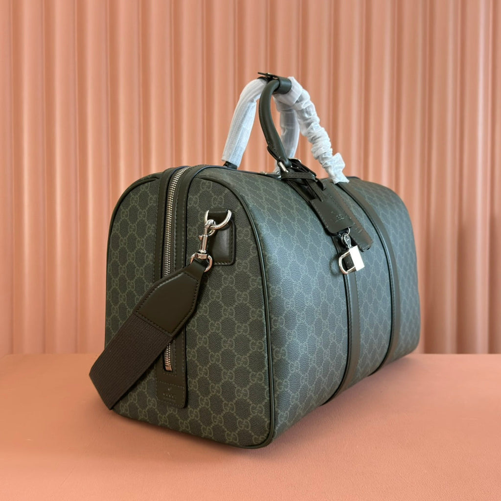 GUCCI 25S OPHIDIA MEDIUM BAG 45 CM IN MOSS GREEN CALFSKIN