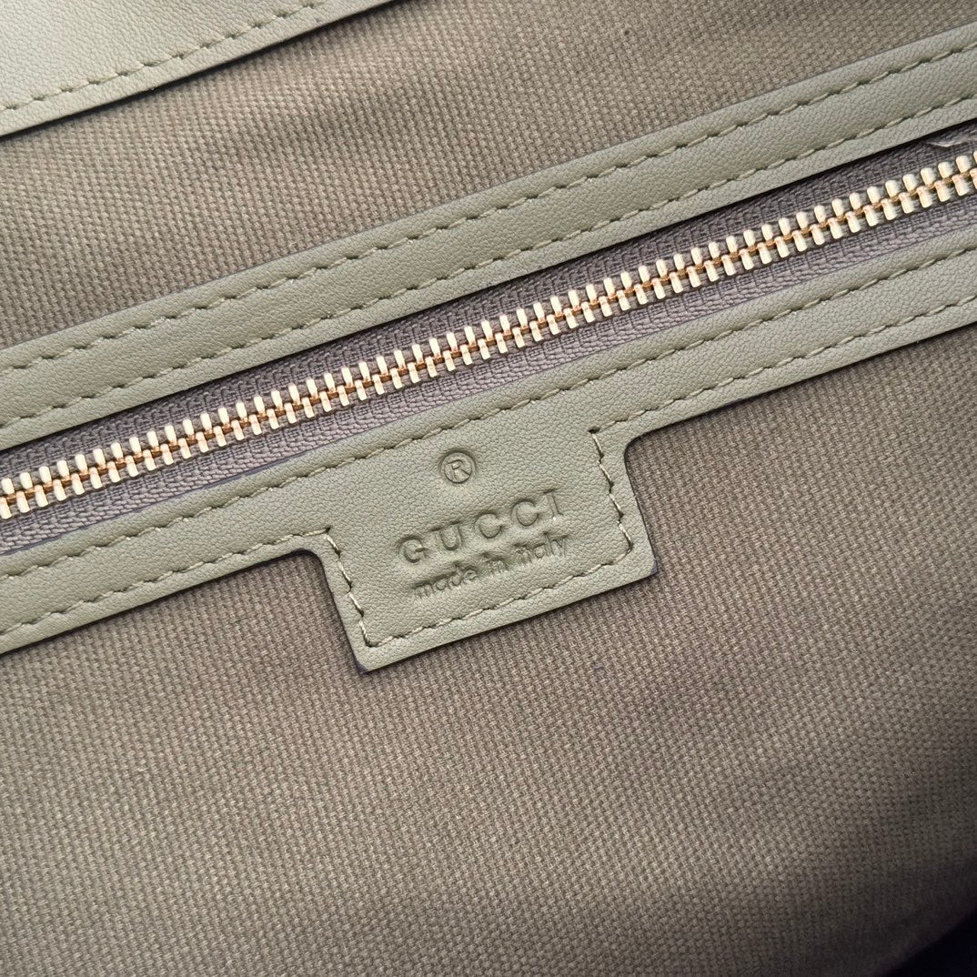 GUCCI 26S BEATRIX LARGE TOTE BAG 40 CM IN SAGE GREEN CALFSKIN