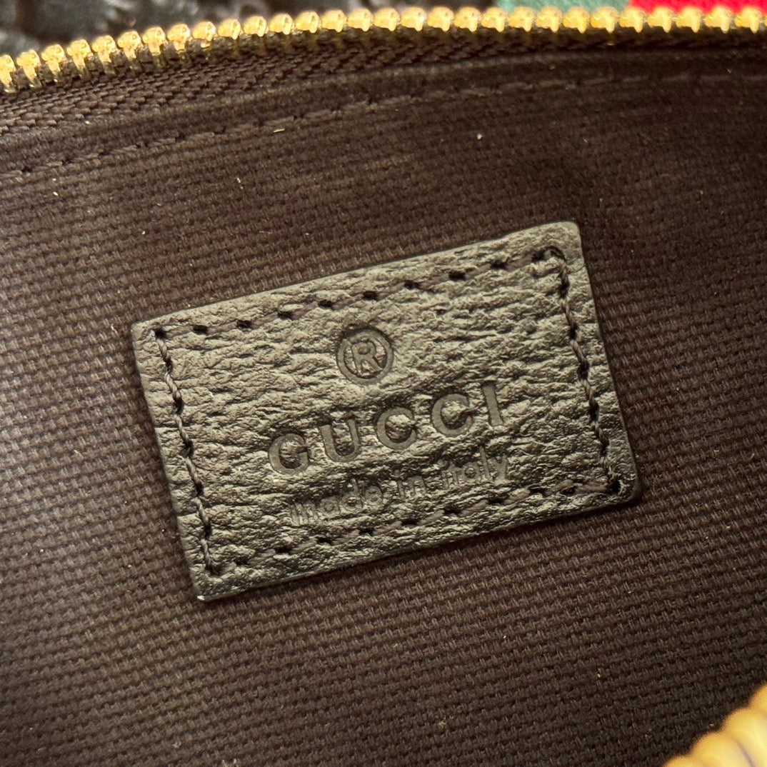 GUCCI 25S GIGLIO LARGE TOTE BAG 25 CM IN BLACK CANVAS