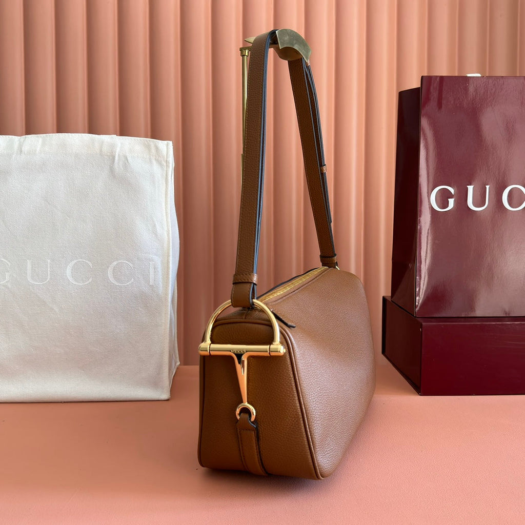 GUCCI 26S SHOULDER BAG 31 IN BROWN CALFSKIN