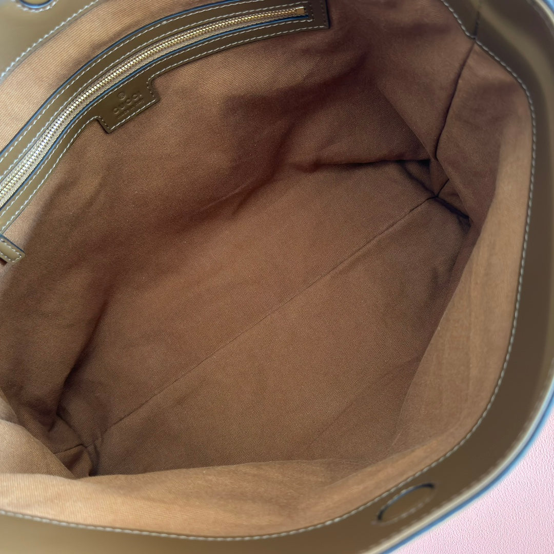 GUCCI 26S TOP HANDLE BAG 35 IN BROWN SUEDE