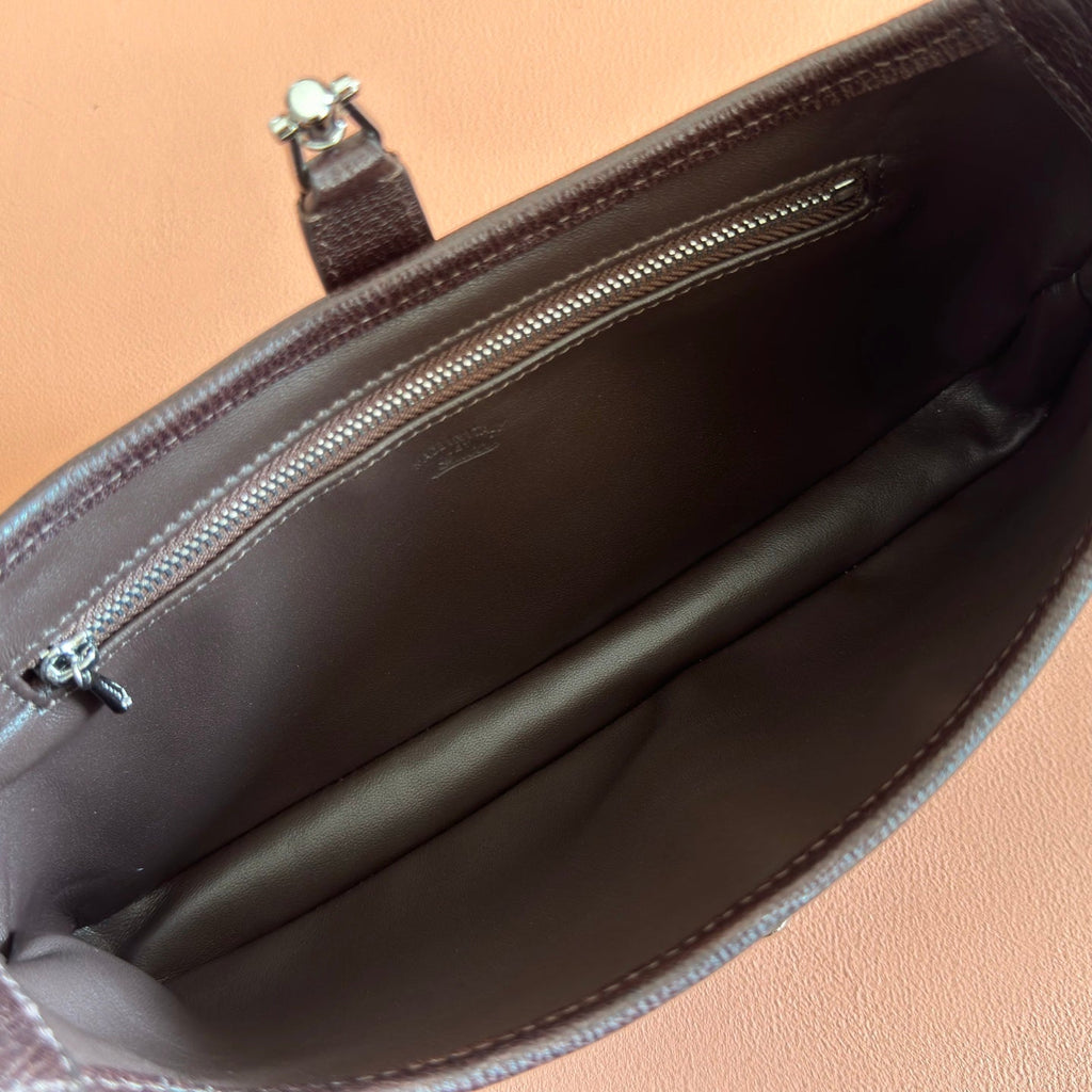 GUCCI 26S JACKIE SLIM SHOULDER BAG 27 IN DARK BROWN CALFSKIN