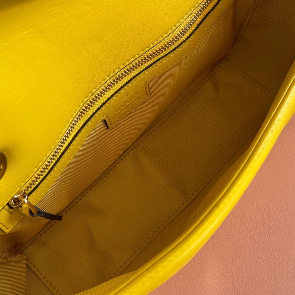 GUCCI 26S  MARMONT BAG 26 IN YELLOW LAMBSKIN